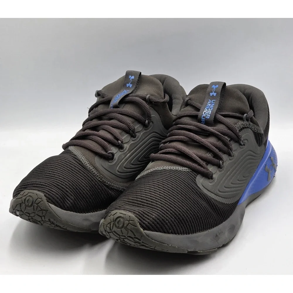 Under Armour Charged Assert Mens Size 11 Black Blue Athletic Running Shoes